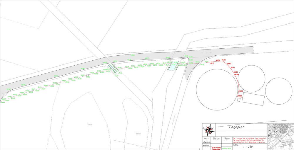 Verlegeplan einer Biogasleitung