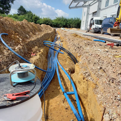 Verlegung von Erdwärmekollektoren